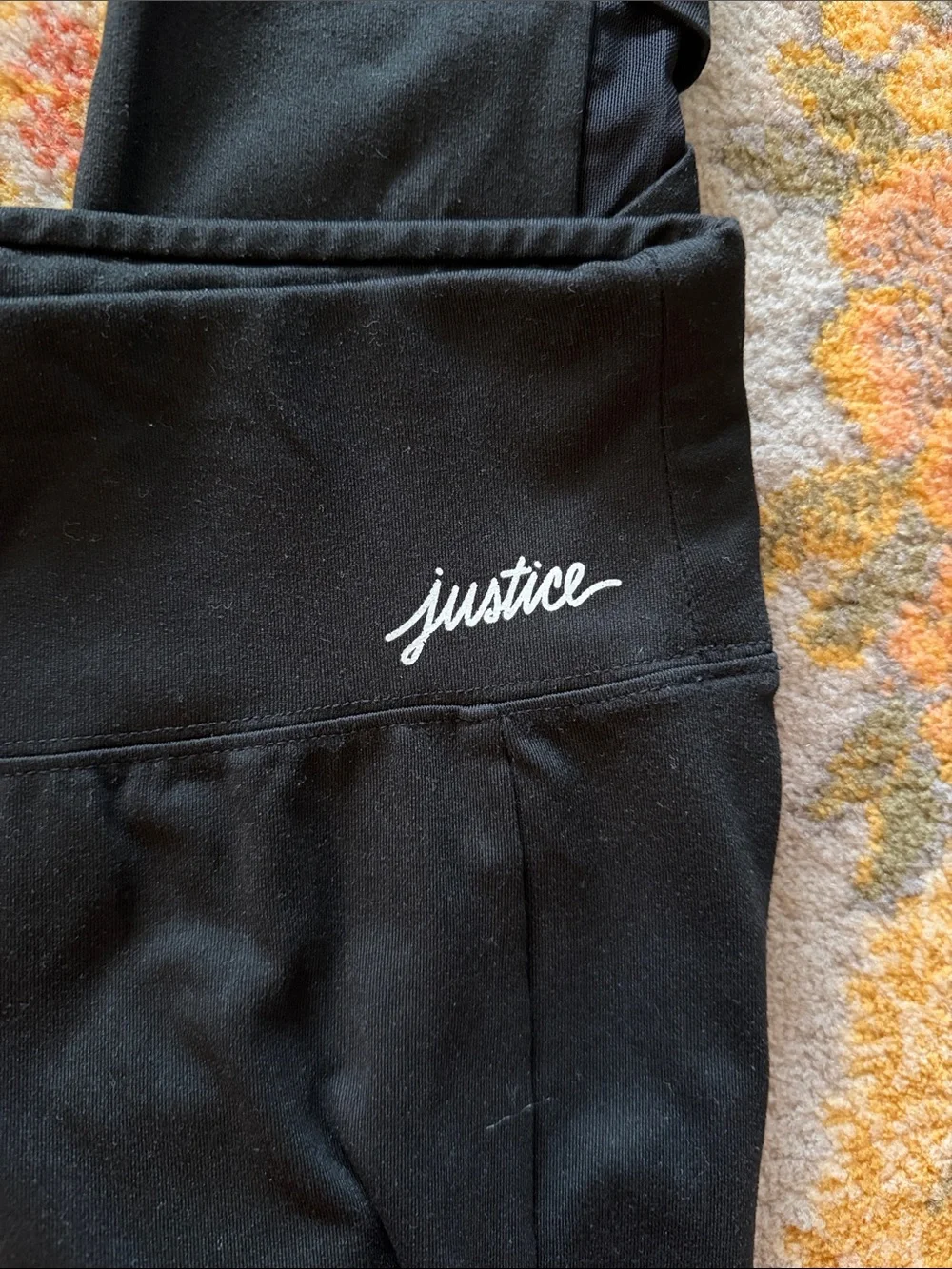 Girls Justice Active Black Leggings Mesh Ballet Size 14/16